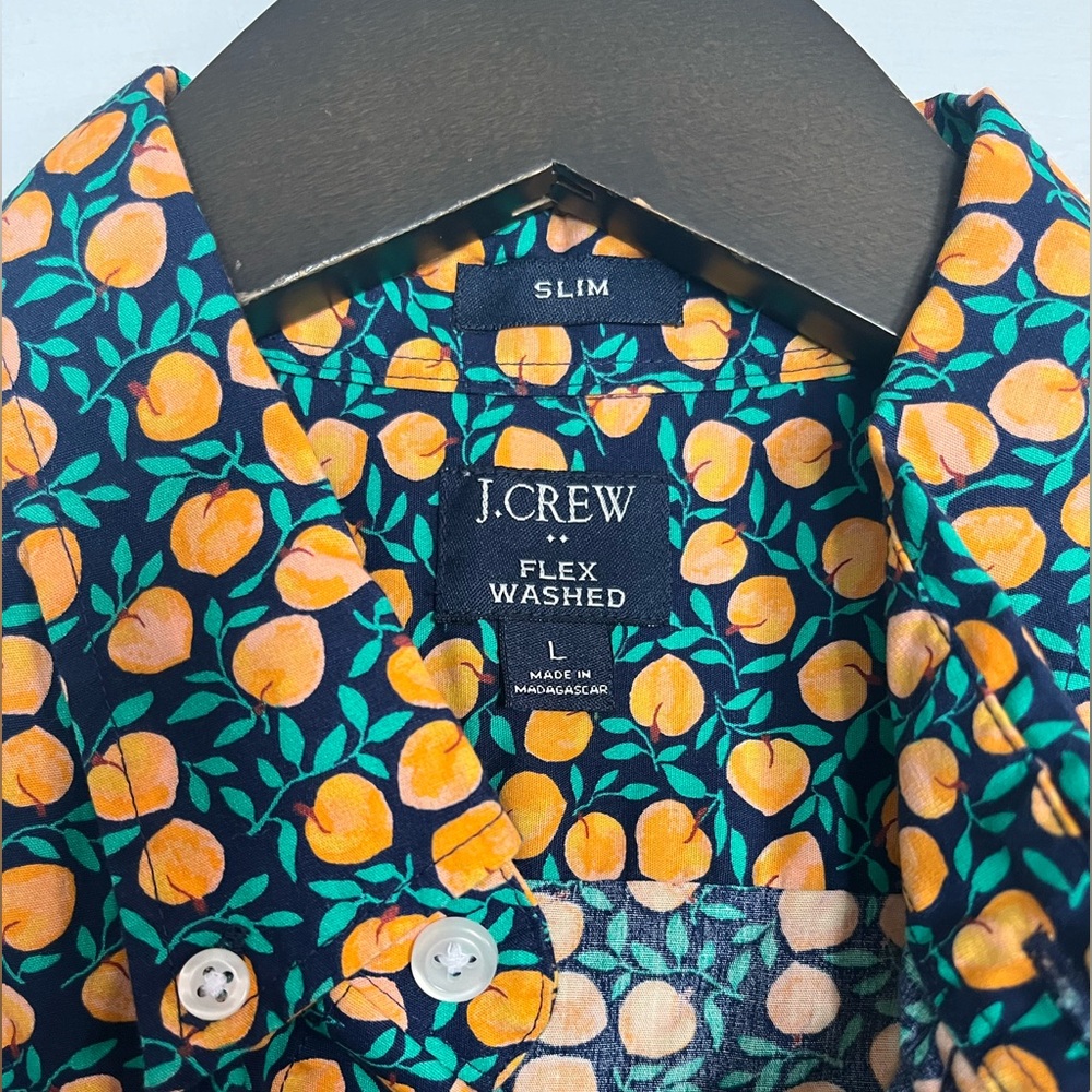 Jcrew Collared Button Up Tiny Peaches - image 2